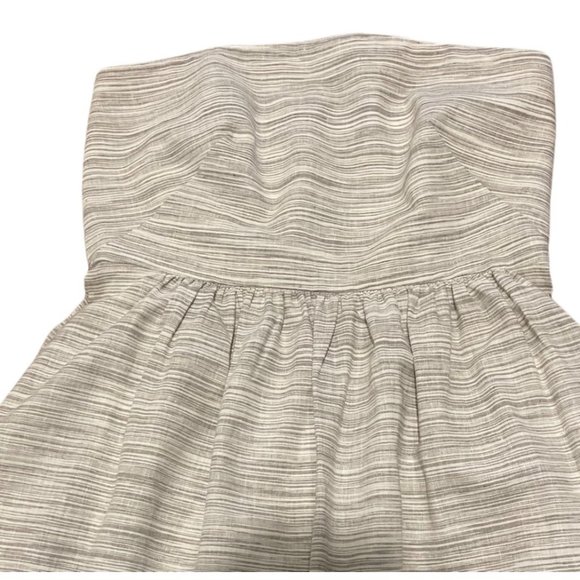 📚Banana Republic • Gray & White Striped Linen Blend Dress - Size 4 - Picture 7 of 7